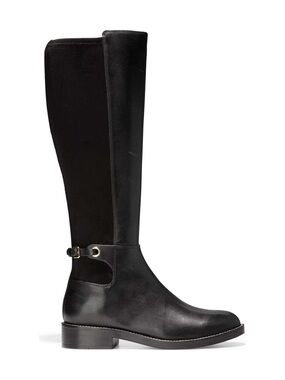 Cole Haan Leather and Suede Riding buckle Boots Black Size 8